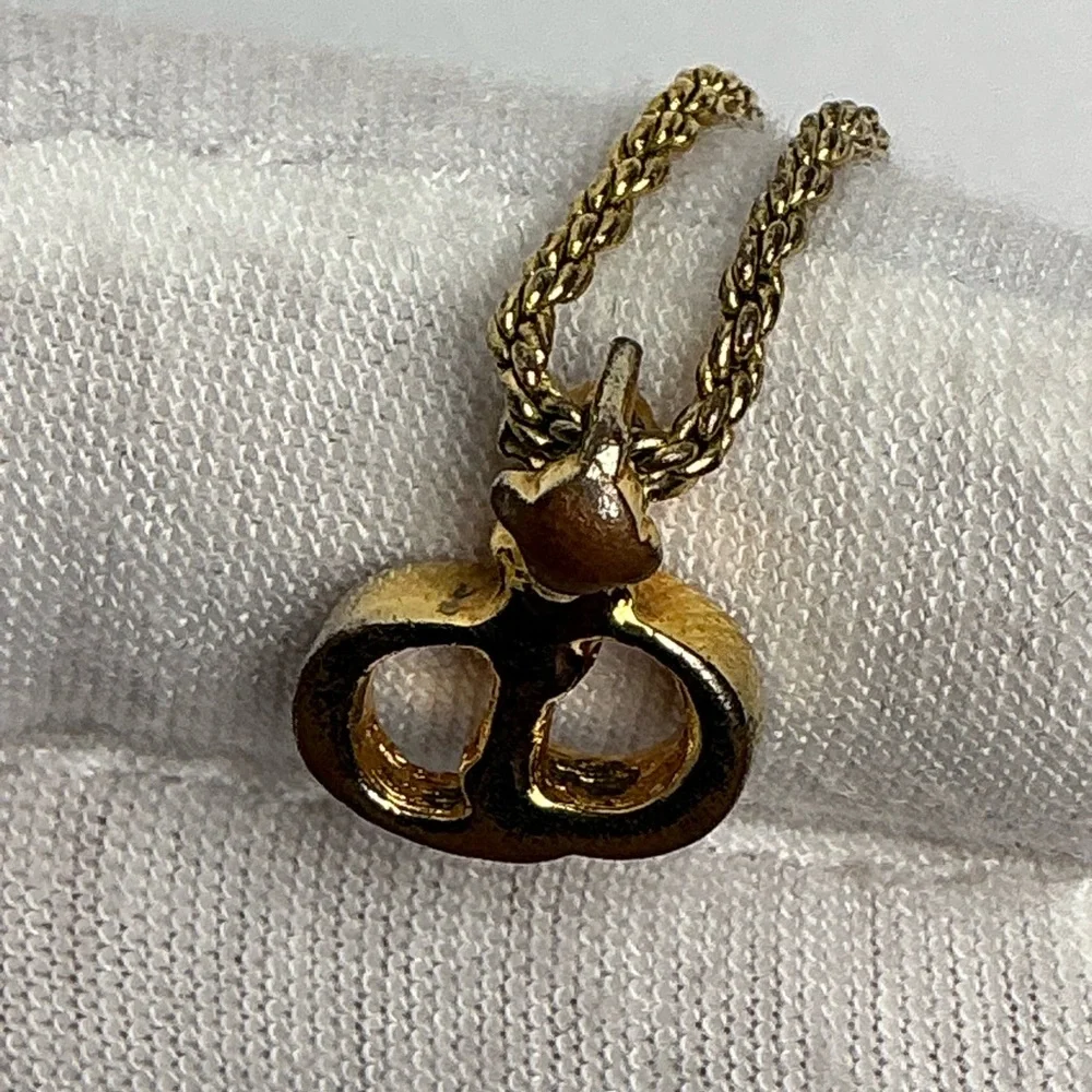 Christian Dior Gold Necklace with Logo Pendant - Picture 8 of 11